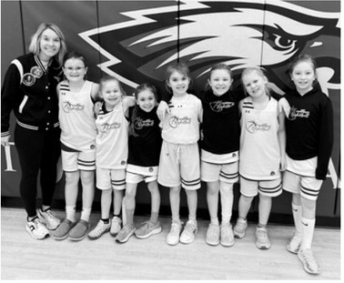 L-R: Coach Megan Overby, Presley Feil, Austin Howatt, Ramsey Hedger, Scarlyt Schaefer, Hazel Overby, Rose Waslaski, Bailey Hursman. Submitted photo