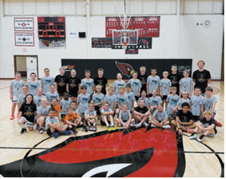 Participants in the Warwick Workouts basketball camp's 3-6 grade session pose for a group photo during the June 8-10 camp in Langdon. The camp welcomed 38 young athletes for three days of basketball instruction, skill development and games. Submitted photo