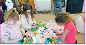 Scarylt Schaefer and family members used egg spinners and markers to make their magic.