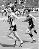 Jaxon Suedel races to a personal-best time of 2:07.85 in the 800-meter run at the NDHSAA Class B State Track and Field Meet, finishing 21st overall. Photo by Larry Stokke