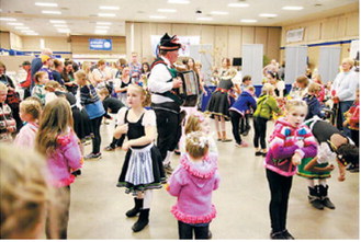 Dancers warm up for Norsk Høstfest demonstrations in 2024. Photo courtesy of Visit Minot/ND Tourism