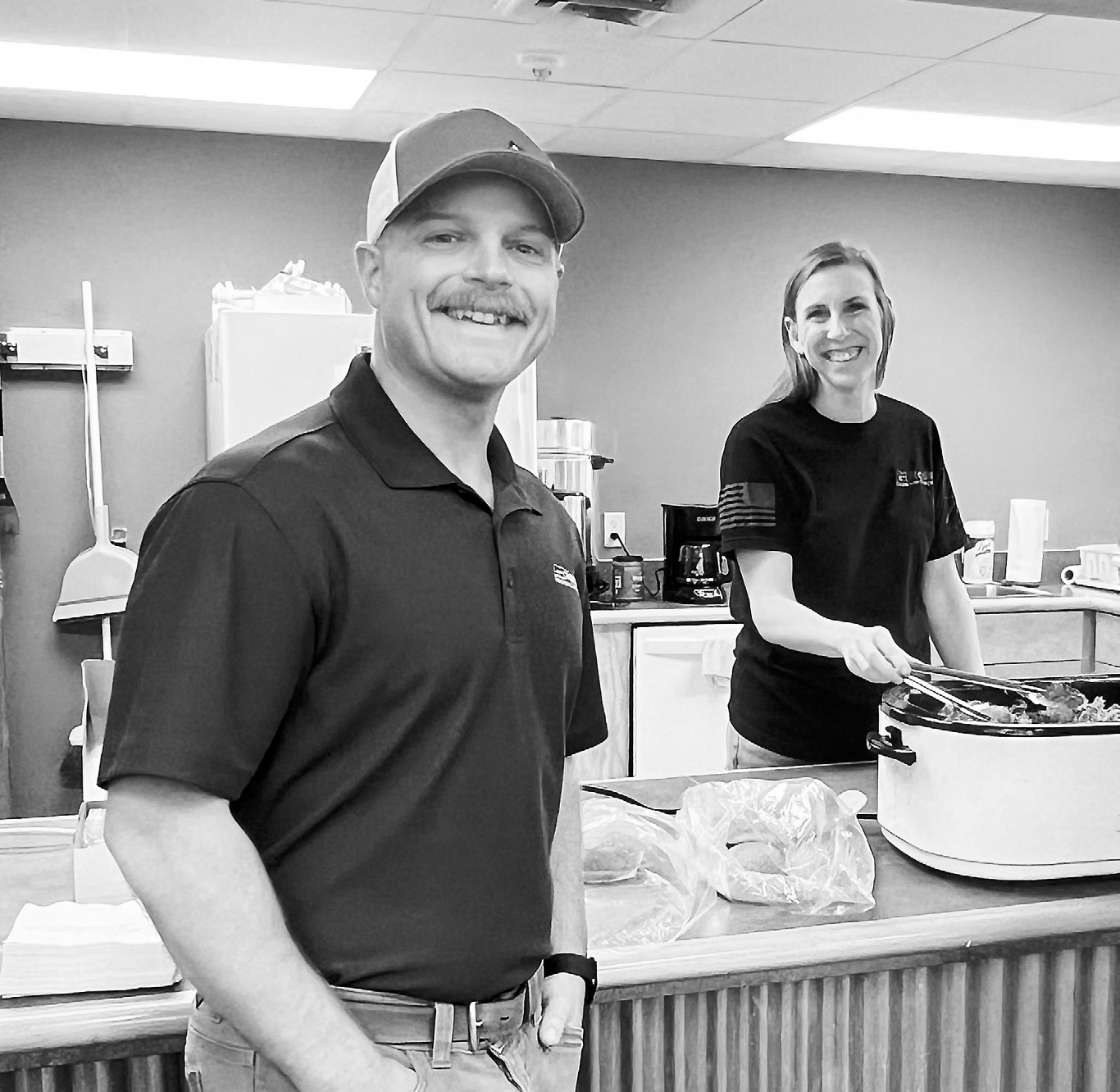Nodak Insurance agent Ryan Beattie and his wife, Kara, generously provided lunch for all participating in the event. Photo by Donna Henderson.