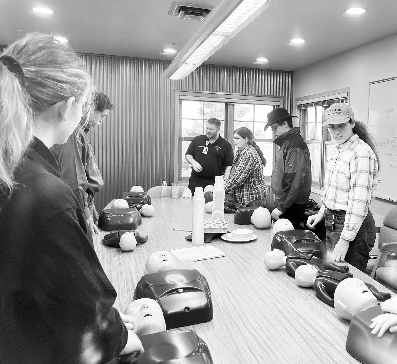 Participants practice CPR at the Farm Safety and Stop the Bleed training. Photo by Donna Henderson.