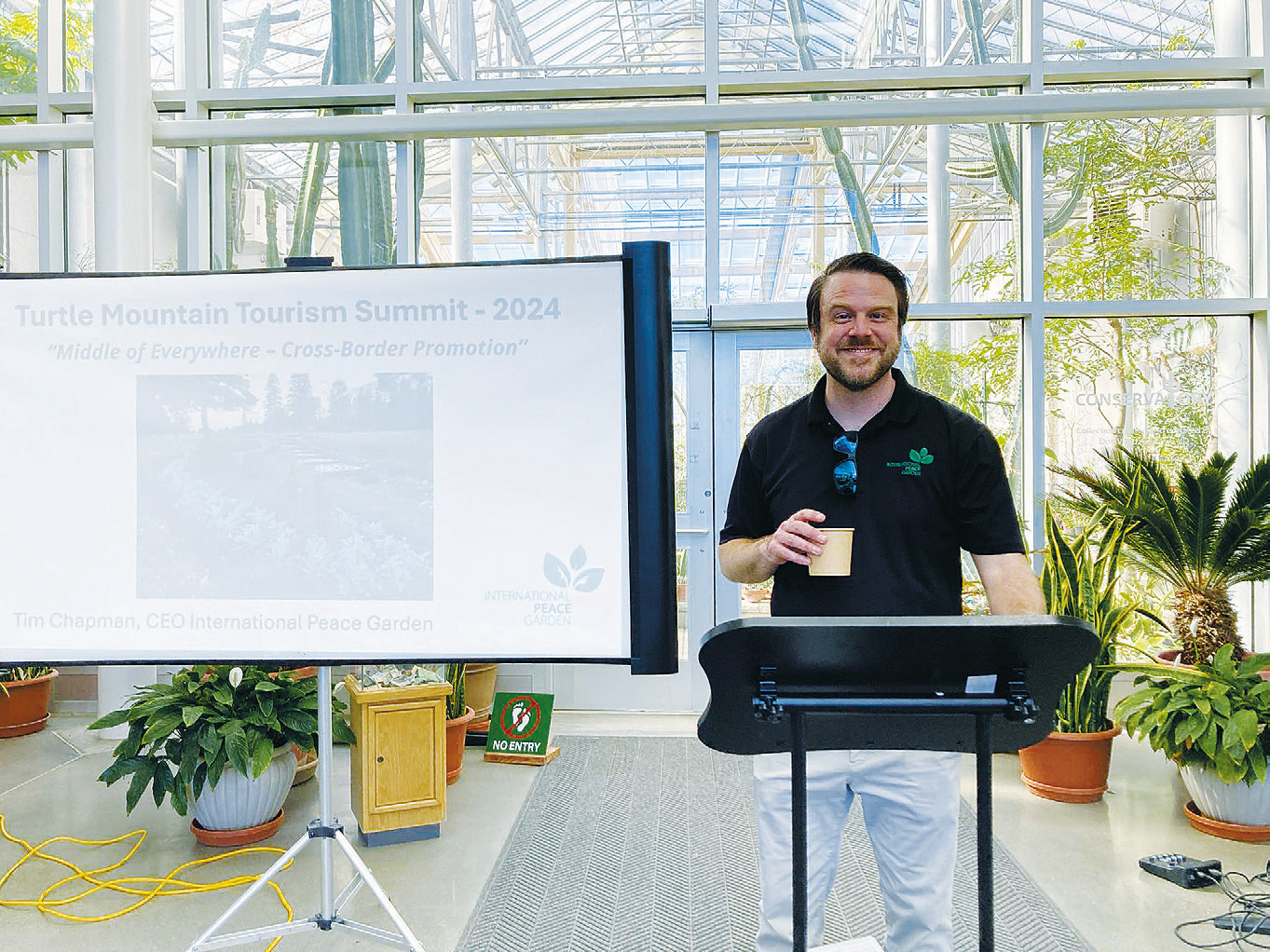 Tim Chapman, CEO of the International Peace Garden. Photo by Jessica Tull.