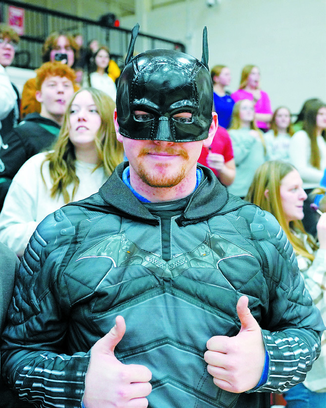 The Cards even had a superhero in the crowd cheering them on. Photo by Larry Stokke.