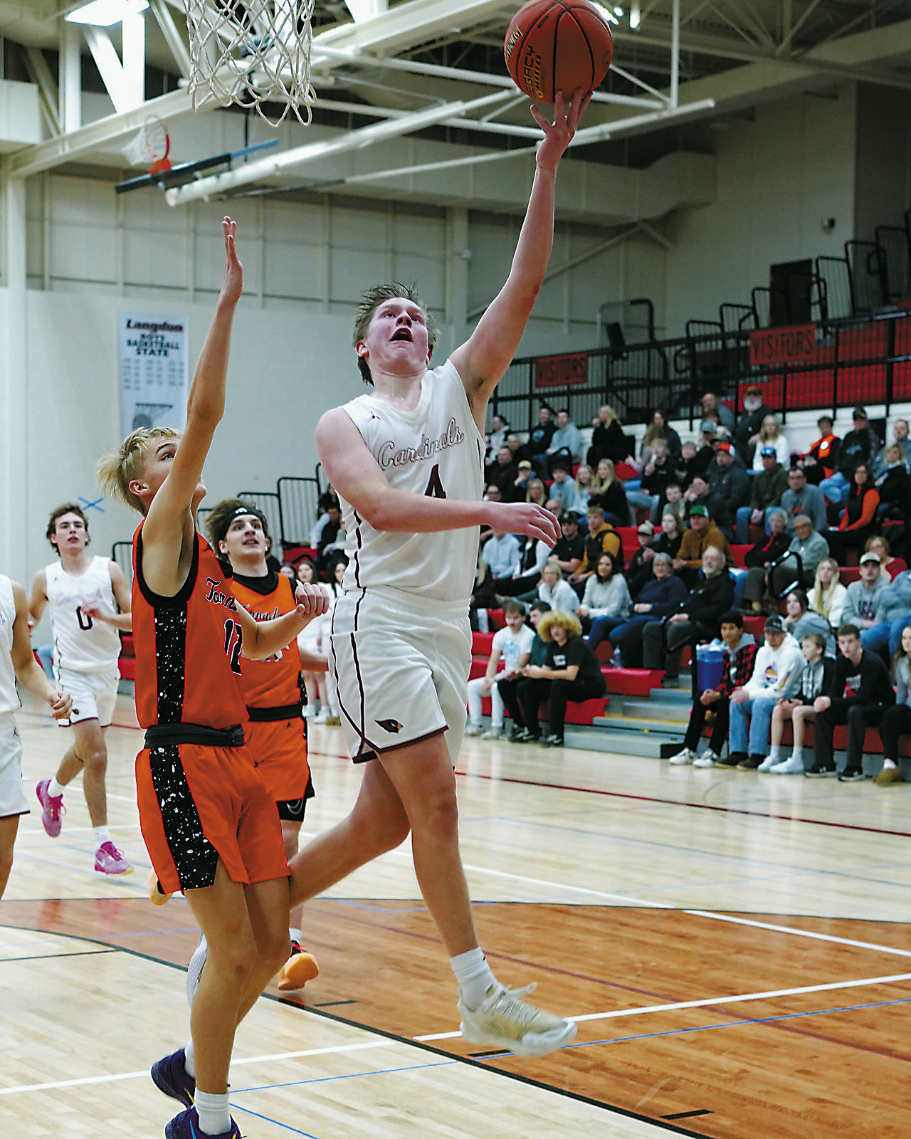 Eastyn Schaefer was Player of the Game for the Cards in their win over Cavalier Dec. 30 with a Levi Swanson added 10-points to the board in the win over Cavalier. Photo by Larry Stokke. 28-point night. Photo by Larry Stokke.