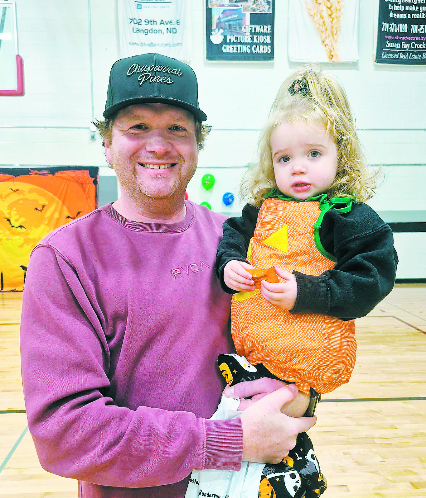 Matt with Lottie Geddes, one of the cutest pumpkins in the patch.