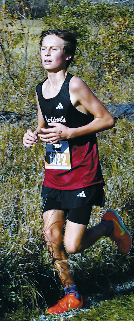 Prestyn Bodnar had a great run at state, placing 59th out of 366 runners. Photo by Larry Stokke.