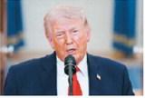 U.S. President Donald Trump speaks from the Cross Hall of the White House on April 1, 2026 in Washington, D.C. Trump is set to visit North Dakota on July 1 ahead of the Theodore Roosevelt Presidential Library. (Photo by Alex Brandon-Pool/Getty Images)