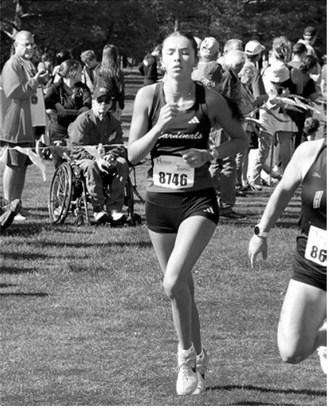 Olivia Lorenz finished 42nd out of 216 runners at the Class B East Regional Cross Country Championships in Cooperstown. Photo by Larry Stokke