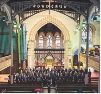 The choir performs at the Parish Church of St. John the Baptist in Windsor, England. Submitted photo