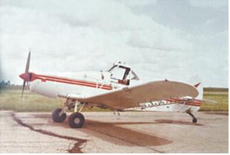 Kenny Forest began Forest Flying Service in 1976 with this red-and-white Piper Pawnee. The aerial application business celebrates its 50th anniversary this year. Photo courtesy of Forest Flying
