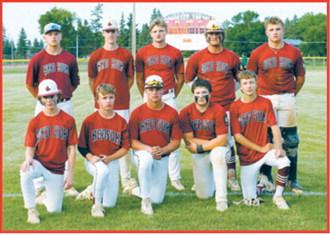 Langdon took second place in the District 5 American Legion Baseball Tournament in Langdon on July 21. Back row, from left: Luke Gilseth, Tyson Gemmill, Cody Amble, Theo Romfo and Landon Schneider. Front row, from left: Connor Mitchell, Bensen Fetsch, Dawson Downs, Devin Hakanson and Grady Pankratz. Photo by Larry Stokke