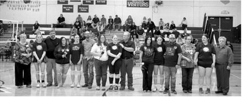 Pictured, from left, are Autumm Bennett, Dannika Bennett, Travis Bennett, Ashley Jenson, Katie Bynum, Chad Bynum, Emily Carpenter, Amelia Carpenter, Kacie Huguley, Tia Huguley, Matt Chale, Ami Fron, Caylen Rau and James Fron. Photo by Larry Stokke