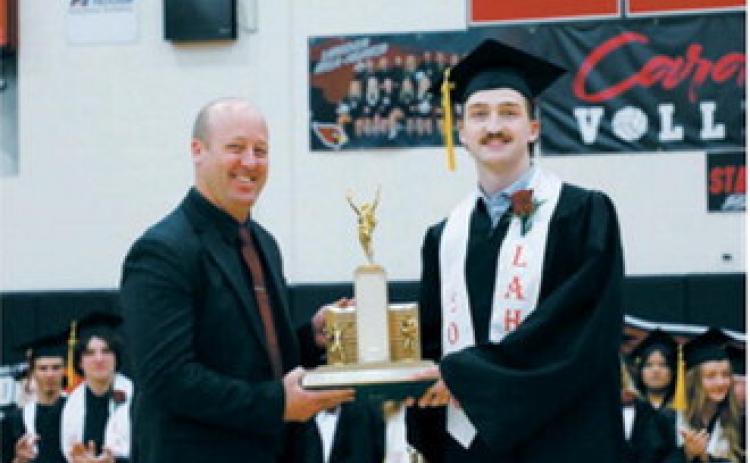 Keaton Ullyott was recognized as the Outstanding Senior Boy for the Langdon Area High School Class of 2026 during commencement exercises May 24. Photo by Kacy Kakela
