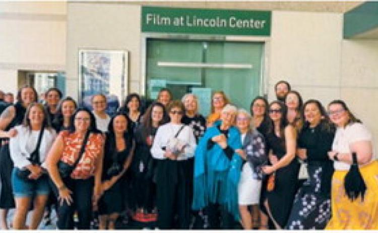 Members of the Charbonneau family who traveled from Walhalla, Langdon, Milton, Fargo, and Seattle, pose outside of Walter Reade Theater at the world premiere of “Nine Little Indians” at Lincoln Center in New York City. Submitted photo