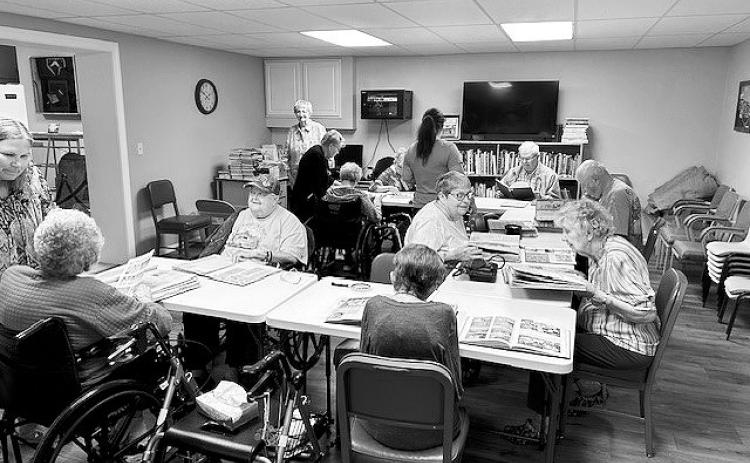 Residents all gathered around on a trip down memory lane.