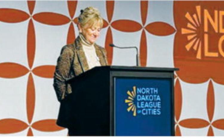 Langdon City Auditor RoxAnne Hennager was elected president of the North Dakota League of Cities Executive Board for the 2026-27 term during the organization's annual conference Sept. 16-18 in Grand Forks. Photo courtesy of North Dakota League of Cities.