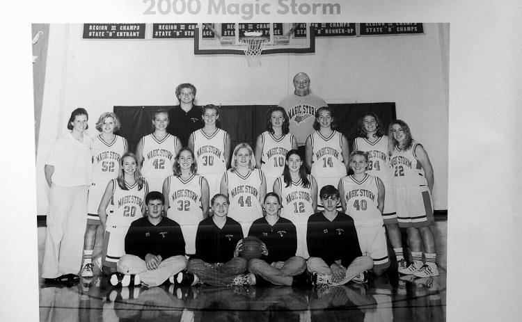 This photo shows the 2000 Class B State Champions, the Starkweather-Munich Magic Storm.