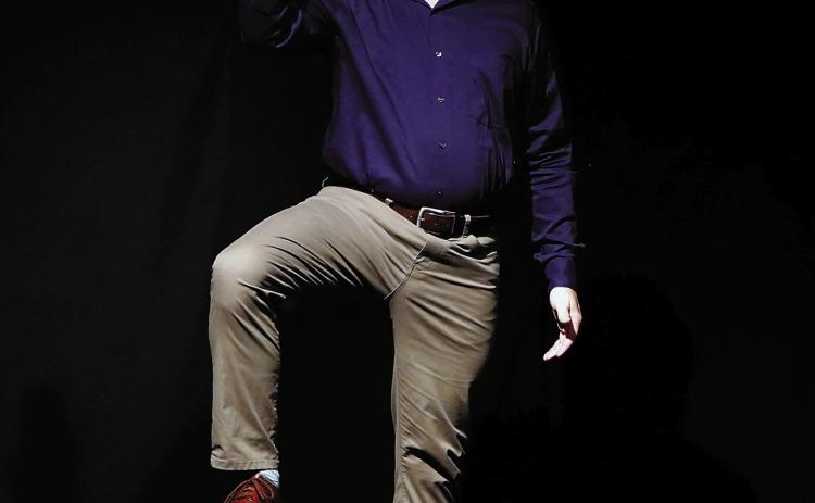 Michael Marcotte playing in 'The Last Five Years' as Jamie. The musical uniquely tells the story of a relationship, with one partner's perspective moving forward, and another's moving backwards. Photo by Larry Stokke.