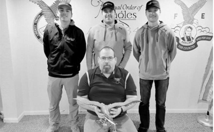New members from L-R: Brady Regner, Alex Gellner, and Brody Steinmetz. Front: Dean Agnes. Submitted photo