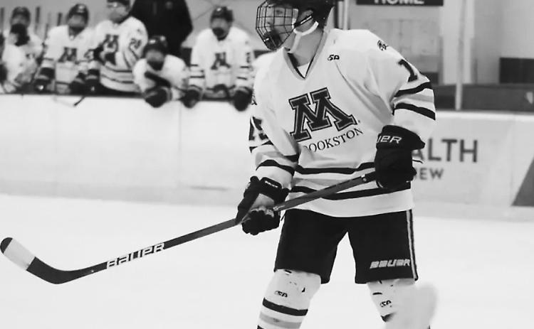 Mason Romfo was named ACHA All-Athletic Second Team in his first year of playing for the Golden Eagle Hockey Program. Photo by Stella Flahave.