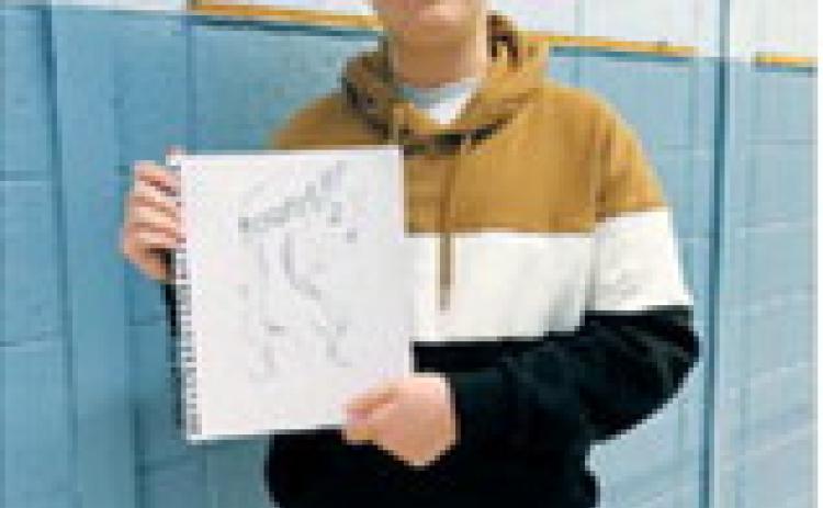 Tristan Thompson, an eighth grade student at St. Alphonsus School and son of Kelly and Lisa Thompson, was recognized as the Northern Lights Arts Council’s May Art Student of the Month.