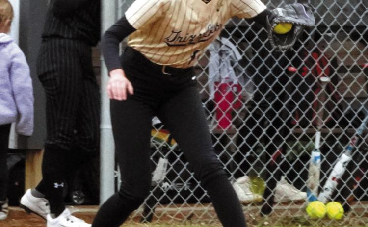Jocelyn Anderson puts out a Nelson County base runner at third base in Thompson on May 17. Photo by Larry Stokke.