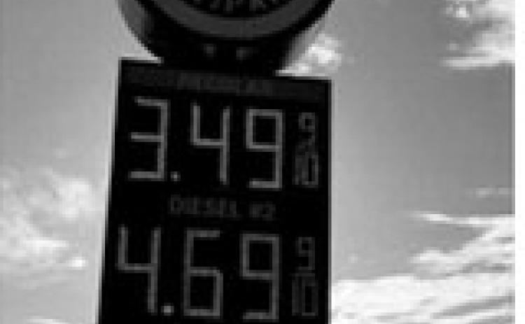 Diesel prices edge closer to $5 per gallon at Rutland Oil Company Rutland, ND on April 15. Photo from Dennis McLaen, The Sargent County Teller.