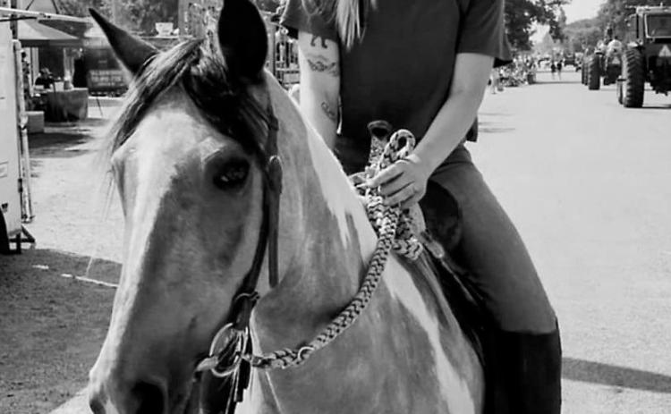 Riding in the parade with Sassafras.