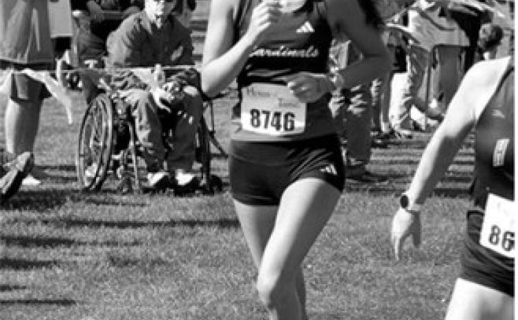 Olivia Lorenz finished 42nd out of 216 runners at the Class B East Regional Cross Country Championships in Cooperstown. Photo by Larry Stokke