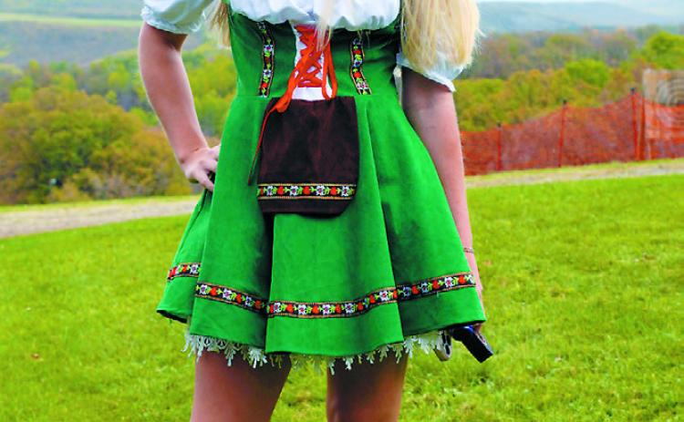McKenzie Regner sporting her dirndl at Oktoberfest. Photo by Larry Stokke.