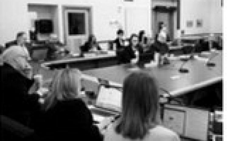 Matt Liebel, a field consultant for North Dakota United, speaks during a meeting of the interim Special Education Funding Committee on March 4. Photo by Michael Achterling/ North Dakota Monitor
