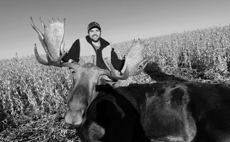 Mitchell Wirth with his giant bull moose.