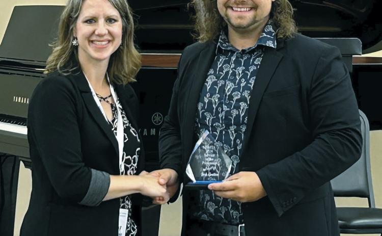 Amy Mercer (left), award chair and Joshua Gratton (right), award recipient.