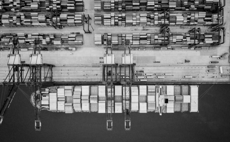 A ship docked at the Port of Santos, which services nearly a quarter of Brazil’s soybean exports. photo provided, Santos Port Authority.