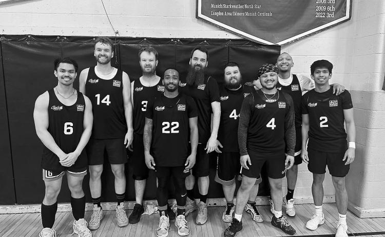 The Langdon team took home 5th place at the Amateur Tourney. Players (L-R) Eric Adelante, Chris Bredeson, Charlie McGauvran, Zay Smith, Brandon Girodat, Thomas Girodat, Mello Hicks, Jamal Willams, and John Martin Caringal. Photo Submitted by Stevie Bredeson