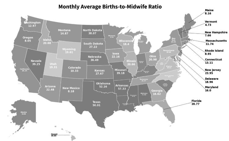 North Dakota's midwife shortage: 39.07 births per midwife, is ninth-worst in the U.S