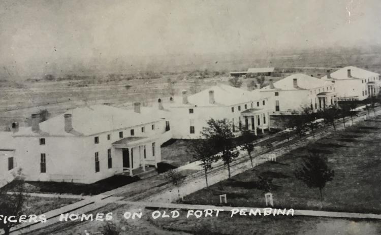 A photo of the officers’ homes on old Fort Pembina.