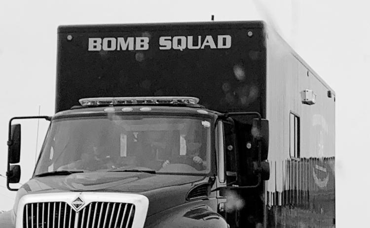 The Bomb Squad en route to the scene on I29 last week. Photo by Dijoun Bartley.