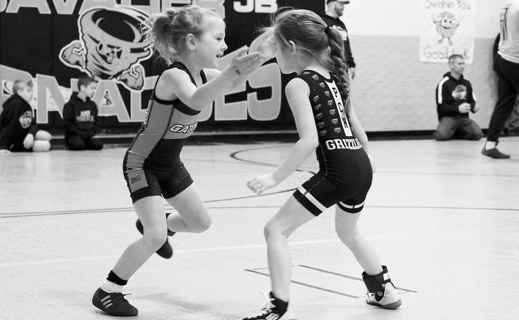 North Border Grizzly Laikyn Jacob takes on her Gator opponent. Photo by Larry Stokke.