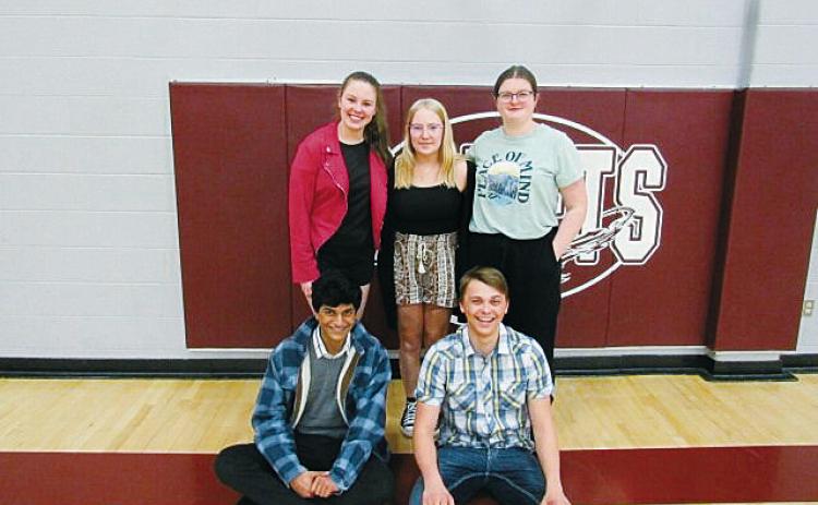LAS Speech Team: Back row (L-R) Madilyn Crump, Jaymee Reidhammer, Matilda Lawson. Front: Kartheek Chapara and Adam hart