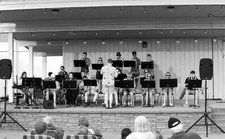 On May 29, the Langdon Area High School Jazz Band put on the last of the season's performances at Boyd Block. Thanks for the awesome jams! Photo by Larry Stokke.