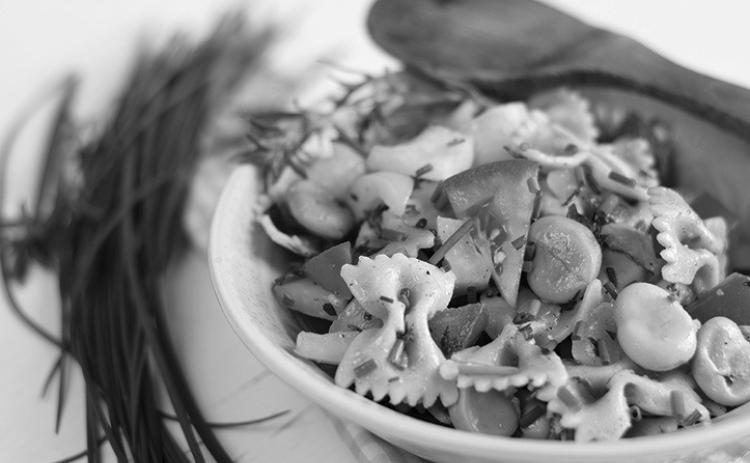 Whip up a quick pasta salad with ingredients fresh from the garden 