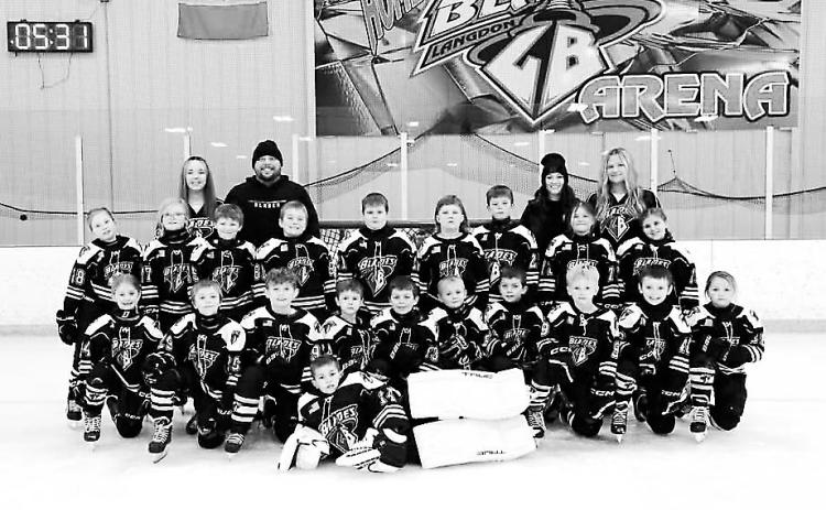 Coaches: Kynlee Pengilly, Cody Pengilly, Myca Flink, Colby Forest. Back row L-R: Bailey Hursman, Auriella McGauvran, Miles Flink, Levi Roy, Rayce Moser, Jordan Pengilly, Hunter Jacobson, Phoebe Forest, Kiercyn Spanier Front row L-R: Renn Tuomala, Armond Romfo, Brooks Balsdon, Jensen Flink, Ivan Roy, Kallen Fetsch, Emmitt Roy, Cailen Borho, Ender Krom, Natalie Borgen Goalie Kam Bachman. Submitted photo