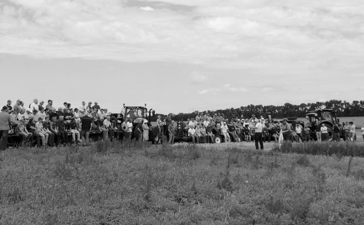 Farmers, crop advisers and others attend NDSU's North Central Research Extension Center Field Day. (NDSU photo)