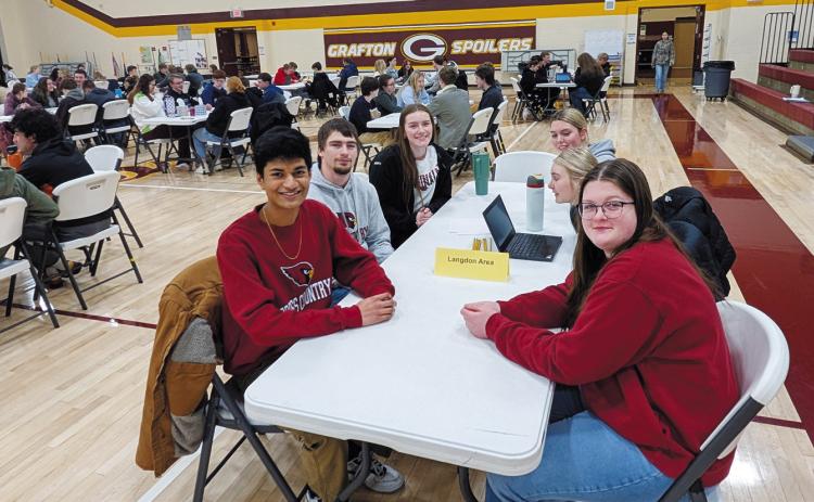 Representing Langdon Area Schools, students Kartheek Chapara, Brock Freer, Meredith Romfo, Rylee Medbery, Caitlin Goodman, and Matilda Lawson competed at the 2025 Acalympic Competition.