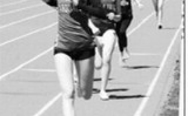 Mya Swanson placed second in the 1,600-meter run at the Hillsboro meet on April 25. Photo by Larry Stokke.