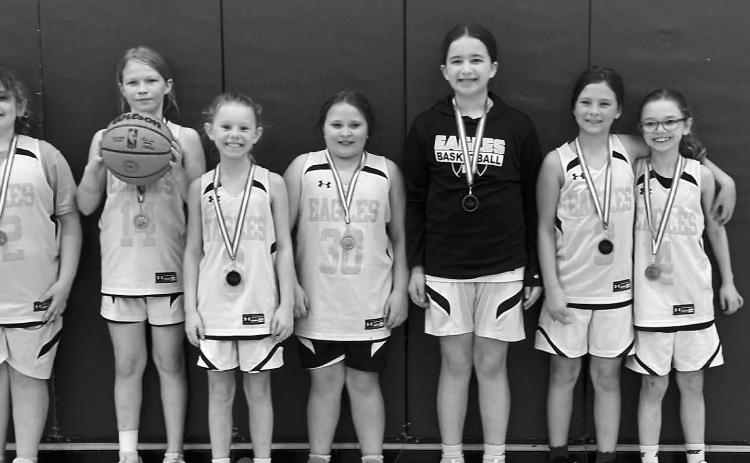 Rowan Houston, Sadie Halverson, Elin Reis, Freyja Salazar, Riley Mathison, Emma Rollness and Bailey White. Coach Alyssa Rollness. Submitted photo