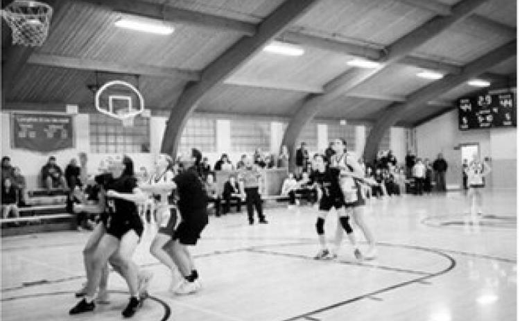 With the game tied at 44 in overtime with 2.9 seconds left, Taya Feist calmly drains a free throw to win the game over St. John. Photo by Larry Stokke.
